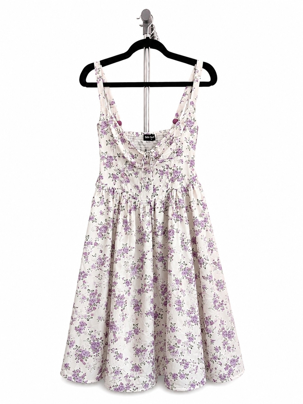 Scarlet Darkness White & Lavender Floral Sundress